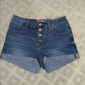 Pacsun high waisted dark wash jean shorts